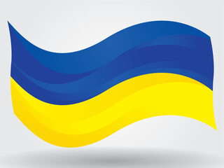 Blue and yellow flag waving, Ukrainian national flag independence day