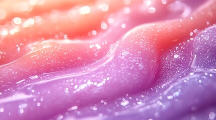 Close up of shimmering pink and purple slime with glitter