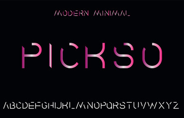 Modern Minimal Alphabet Typography Font, For magazine, headlines, creative fonts, vector illustration