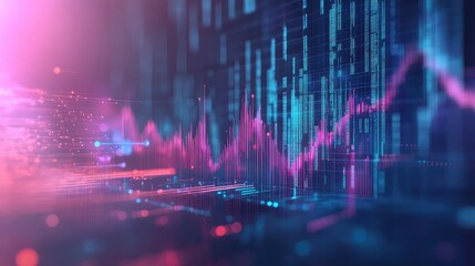 Financial data analytics showing business stock market trend