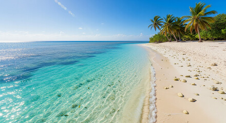 Fototapeta premium tropical beach with palm tree