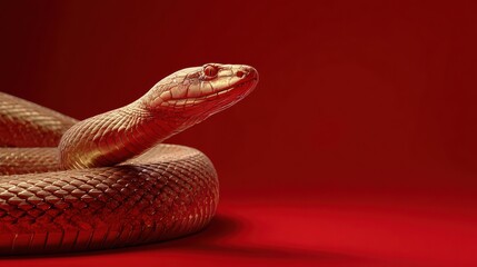 chinese new year 2025 year of the snake snake red background copy space for text