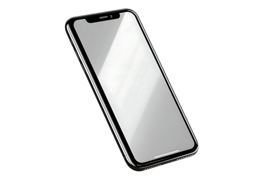 Smartphone with blank screen for mockup template on transparent color - Powered by Adobe