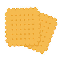 Square crackers.  Crackers vector isolated. Illustration of food, snacks.