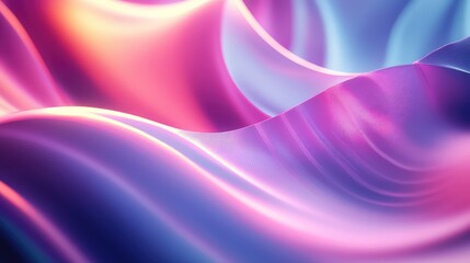 Fototapeta premium Abstract flowing waves creating vibrant iridescent background