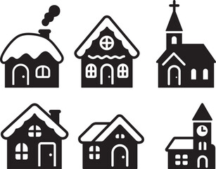 Christmas House On White Background