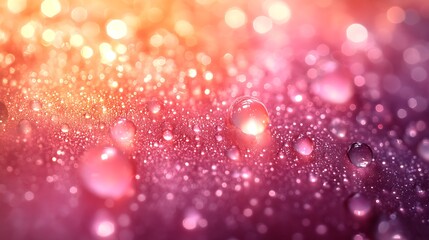 Soft focus bokeh lights in warm pink and orange tones