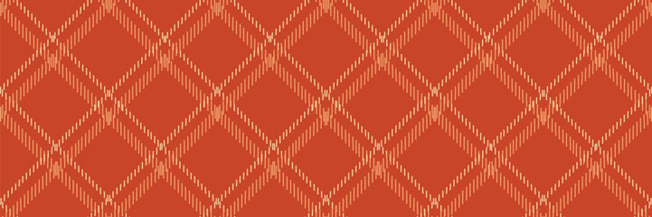 Rust Orange Argyle Seamless Diamond Pattern with Beige Lines