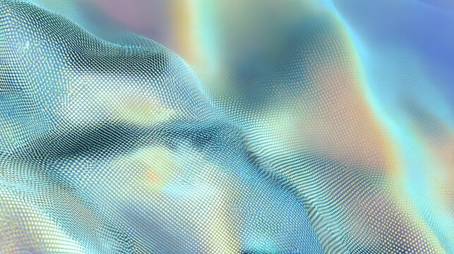 Iridescent digital data flow with holographic waveform