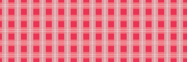 Pink Tartan Plaid Seamless Pattern with White Lines