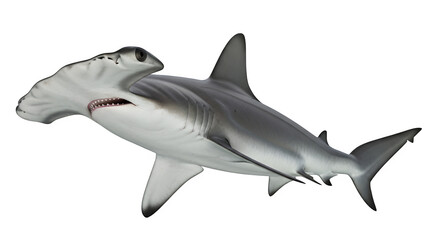 Hammerhead Shark PNG. Distinctive Head Shape, Ocean Predator, and Marine Animal Wildlife. isolated on white or transparent background. PNG. Unique Species Graphic
