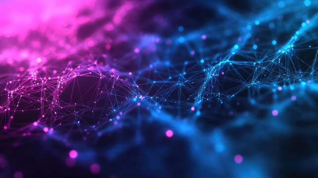 Digital network connections forming intricate plexus structure - Powered by Adobe