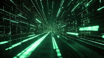 Data flowing through abstract digital technology network