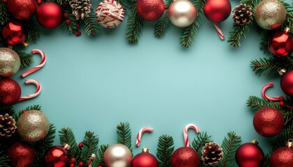 Festive Christmas background with fir tree branches