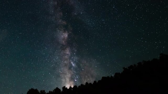 Milky Way Galaxy Summer Night Sky 15mm Above Los Padres Forest California Time Lapse Astrophotography