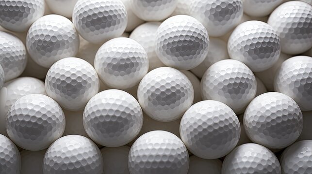 Collection of white golf balls arranged closely - Powered by Adobe
