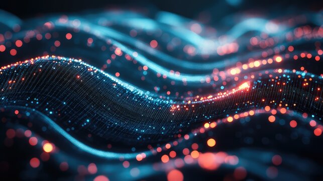 Digital data flowing on a network wave structure