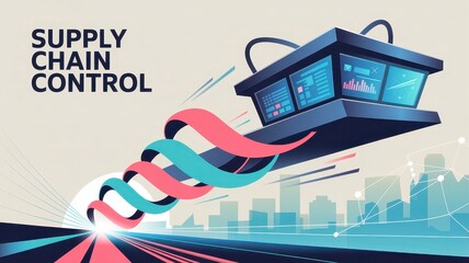Innovative Graphic Illustration of Supply Chain Control Concept