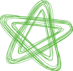 Green abstract star sketch drawing vector