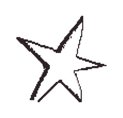Hand drawn star shape outline graphic handdrawn