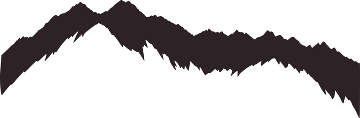 Jagged mountain range silhouette peaks vector