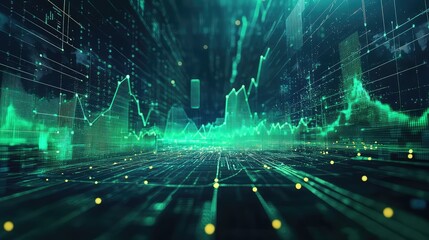 Financial data analysis displaying charts and graphs