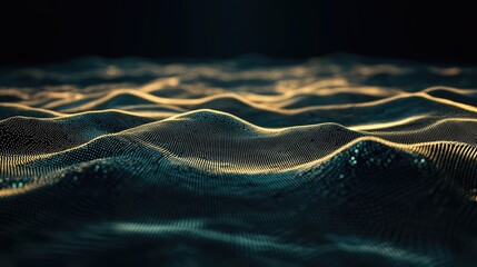 Digital data waves flowing on abstract particle surface