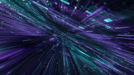 Digital data flowing through abstract cyberspace network