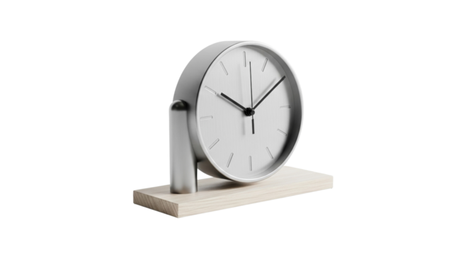 Minimalist Desk Clock on White Background PNG Clean
