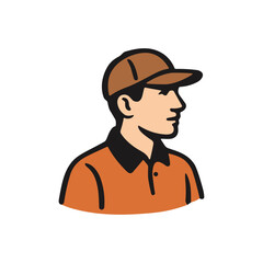 Deliveryman, Fast delivery, Product delivery worker icon logo flat vector design