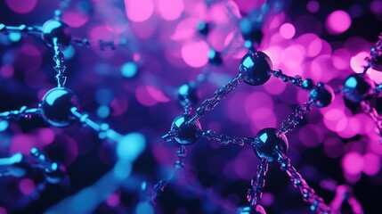 Digital network connecting data points in a futuristic matrix