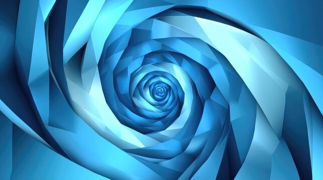 Blue abstract geometric tunnel vortex background