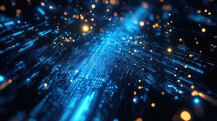 Digital data flowing system creating abstract technology background