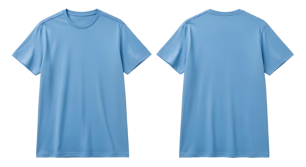 Light blue t-shirt mockup front and back plain blank tee shirt apparel template