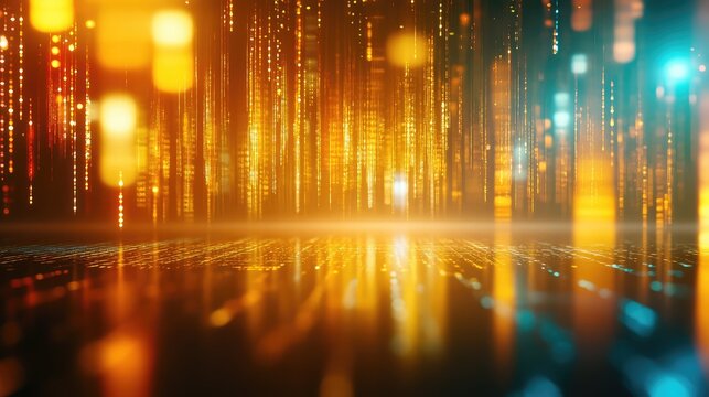 Digital data flowing matrix light stream background - Powered by Adobe