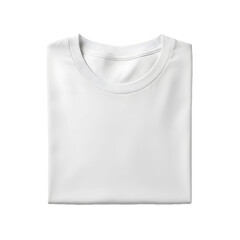 Folded white t-shirt mockup top view plain blank tee apparel template isolated