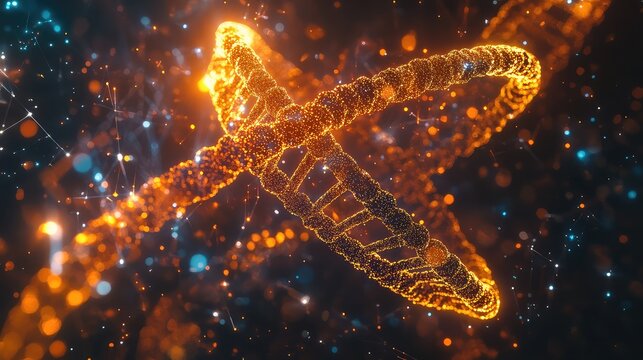 Dna helix structure forming connecting pathways in digital space