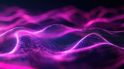 Digital wave particles creating data flow background