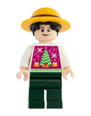 Obraz premium Dortmund - Deutschland 4. November 2025 - Lego Figur Ruffy mit winterlichem Pullover der Serie One Piece - Studio Aufnahme