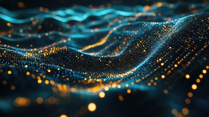 Digital data flowing in undulating particle wave network