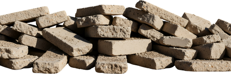 A pile of broken concrete blocks construction debris rough texture scattered fragments and building materials rubble demolition