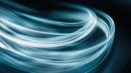 Abstract blue glowing lines illustrating digital data flow
