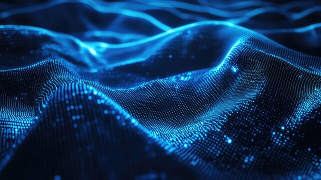 Abstract digital wave surface forming data network