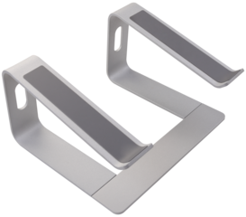Angled silver laptop stand