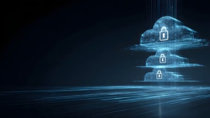 Secure Cloud Network Protection with Padlock Icons