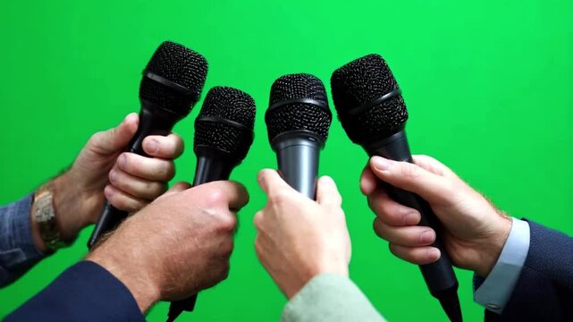 インタビューでマイクを向けるイメージ