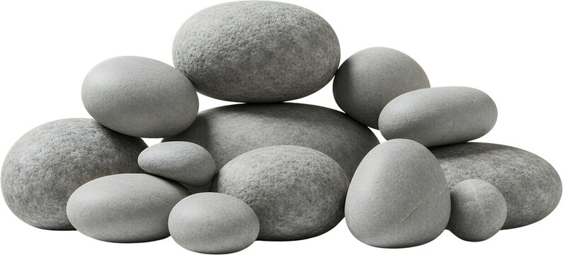 A balanced stack of smooth rounded grey stones of varying sizes rocks stacked zen spa nature therapy harmony meditation peace
