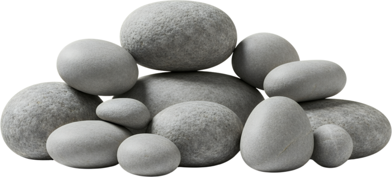A balanced stack of smooth rounded grey stones of varying sizes rocks stacked zen spa nature therapy harmony meditation peace