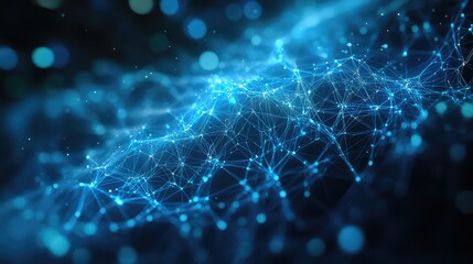 Digital network connecting points forming complex data structure