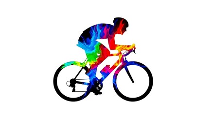 Colorful cycling art print for sale vibrant bicycle rider design for home decor and gifts